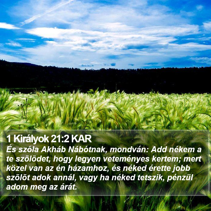 1 Királyok 21:2 KAR Bible Study