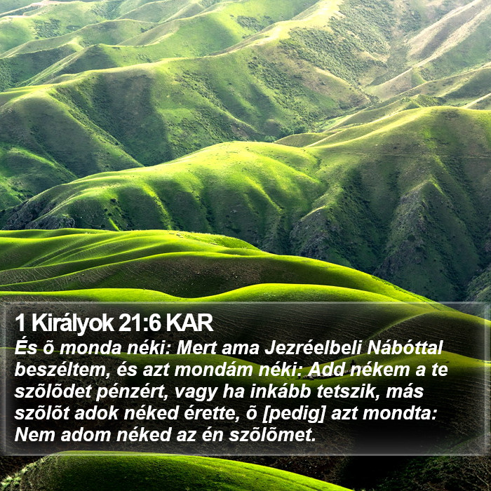 1 Királyok 21:6 KAR Bible Study