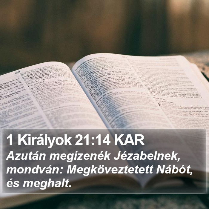 1 Királyok 21:14 KAR Bible Study