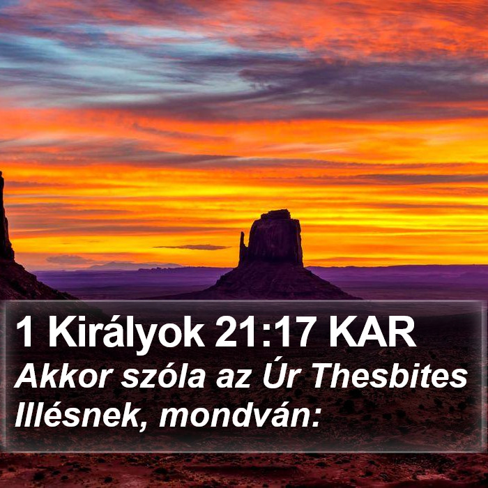 1 Királyok 21:17 KAR Bible Study