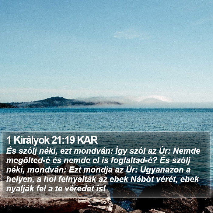 1 Királyok 21:19 KAR Bible Study