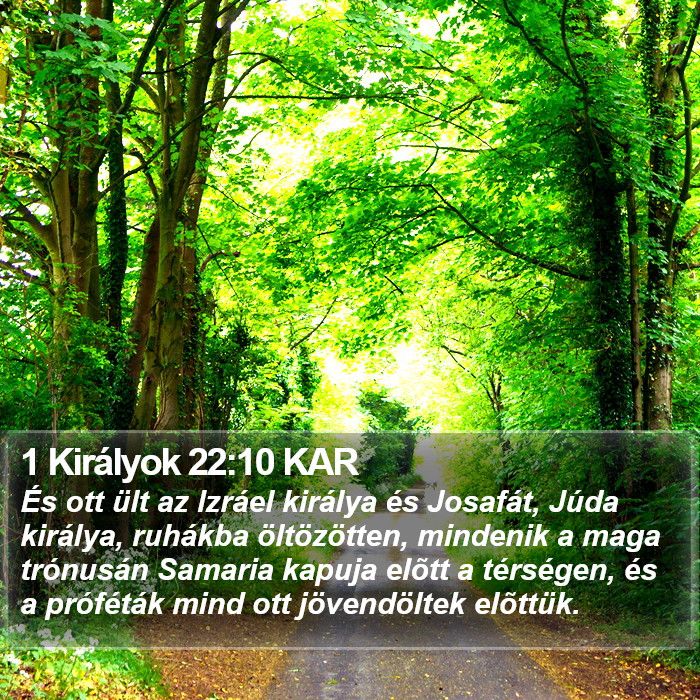 1 Királyok 22:10 KAR Bible Study