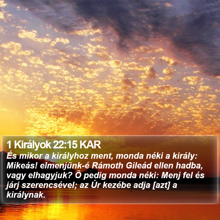 1 Királyok 22:15 KAR Bible Study