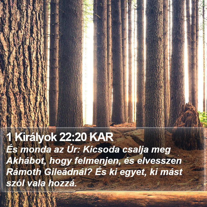 1 Királyok 22:20 KAR Bible Study