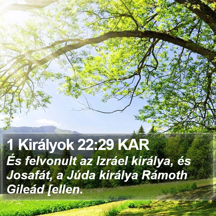 1 Királyok 22:29 KAR Bible Study