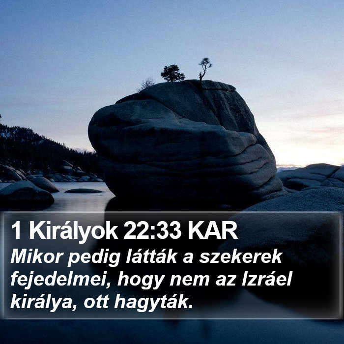 1 Királyok 22:33 KAR Bible Study