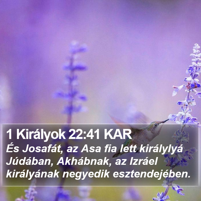 1 Királyok 22:41 KAR Bible Study