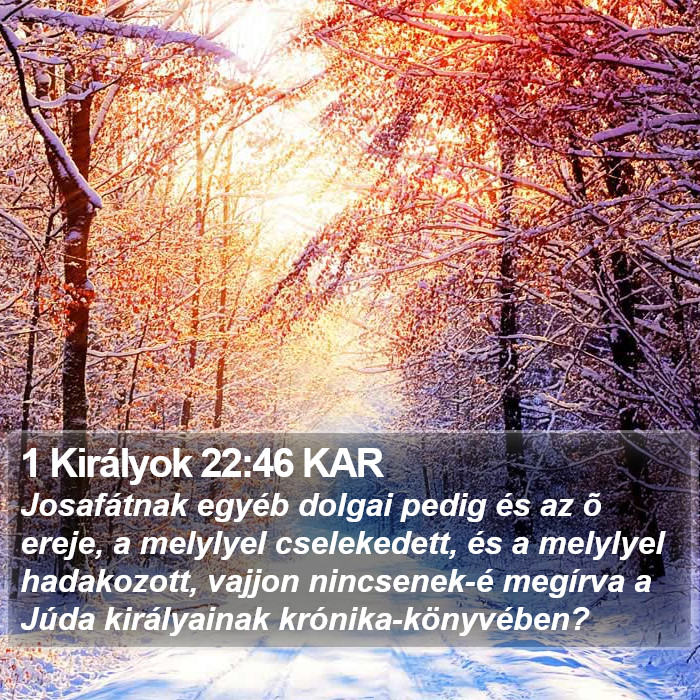 1 Királyok 22:46 KAR Bible Study