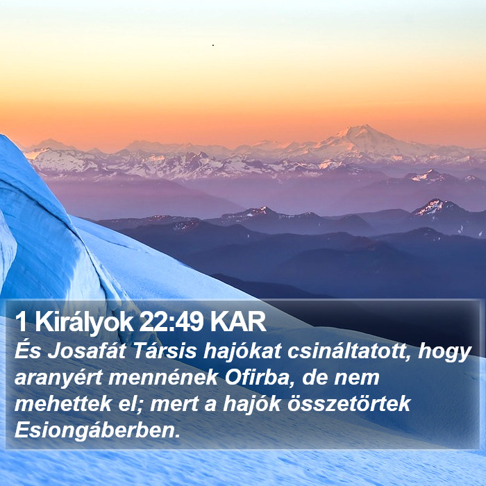 1 Királyok 22:49 KAR Bible Study