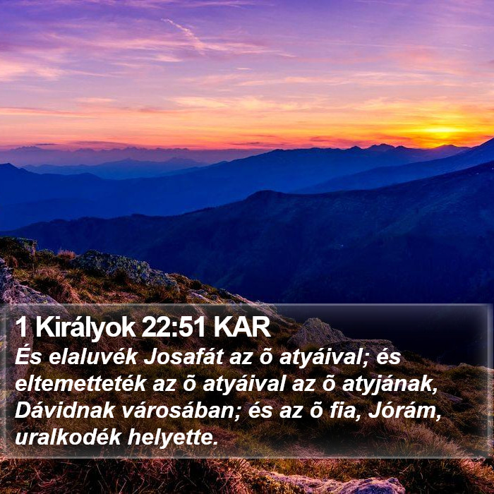 1 Királyok 22:51 KAR Bible Study