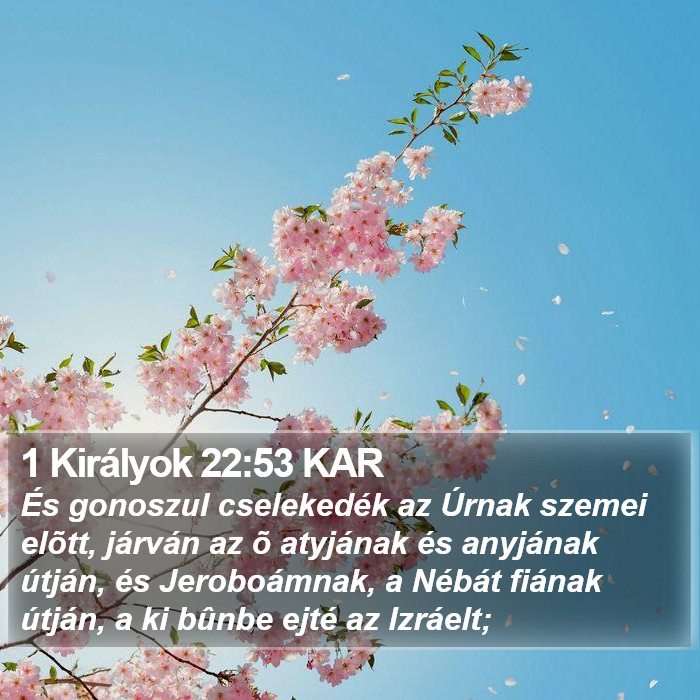 1 Királyok 22:53 KAR Bible Study