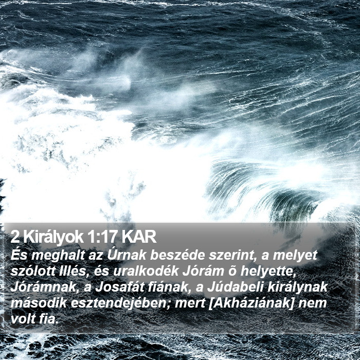 2 Királyok 1:17 KAR Bible Study