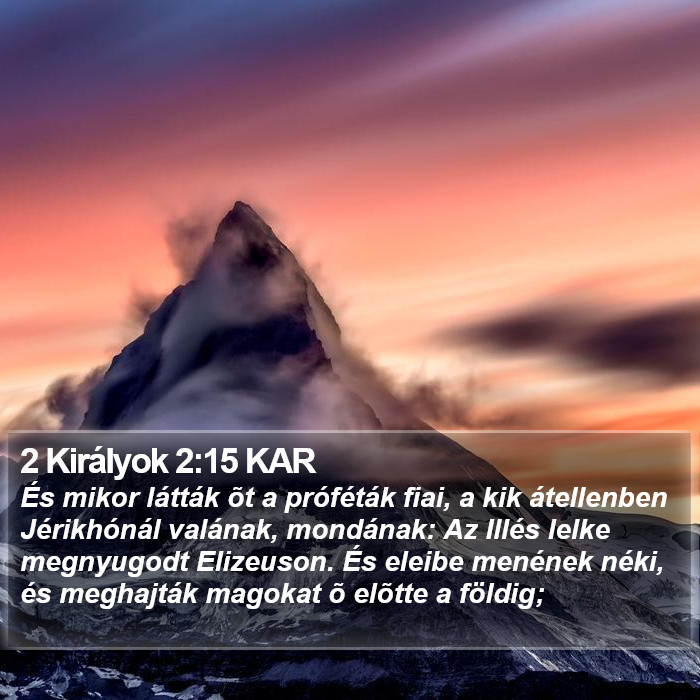 2 Királyok 2:15 KAR Bible Study