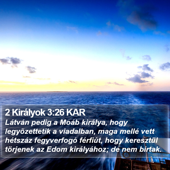 2 Királyok 3:26 KAR Bible Study