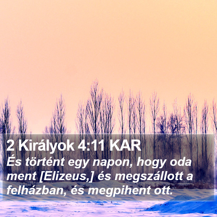 2 Királyok 4:11 KAR Bible Study