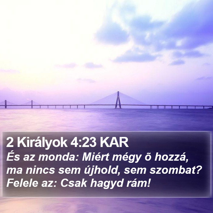 2 Királyok 4:23 KAR Bible Study