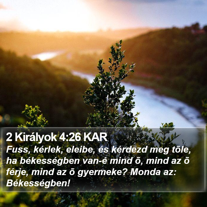 2 Királyok 4:26 KAR Bible Study