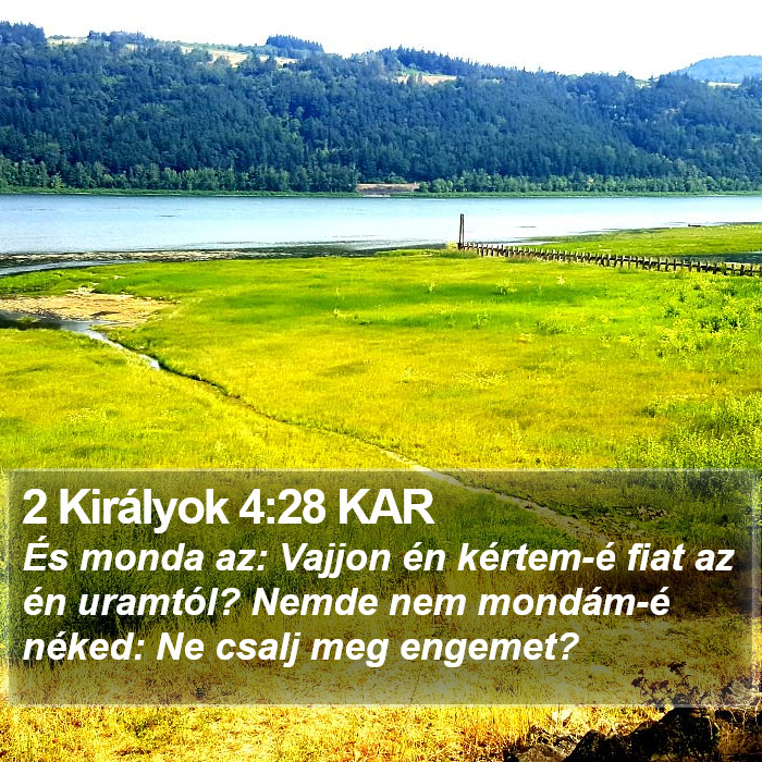 2 Királyok 4:28 KAR Bible Study