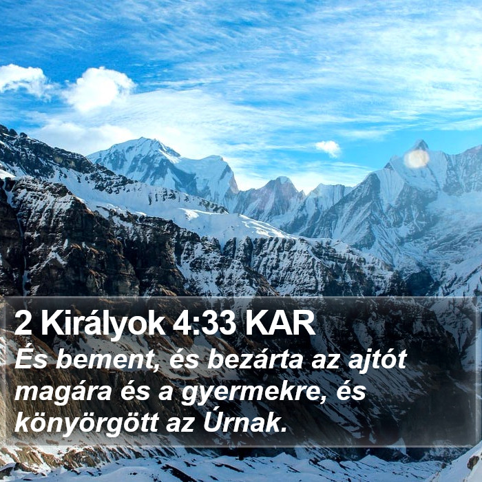 2 Királyok 4:33 KAR Bible Study