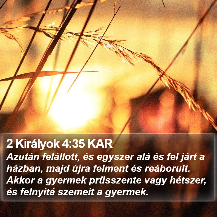 2 Királyok 4:35 KAR Bible Study