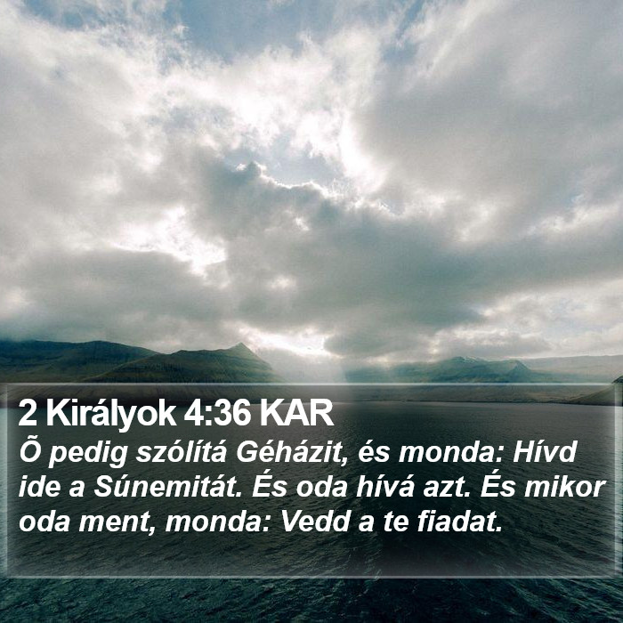 2 Királyok 4:36 KAR Bible Study