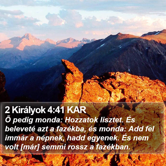 2 Királyok 4:41 KAR Bible Study