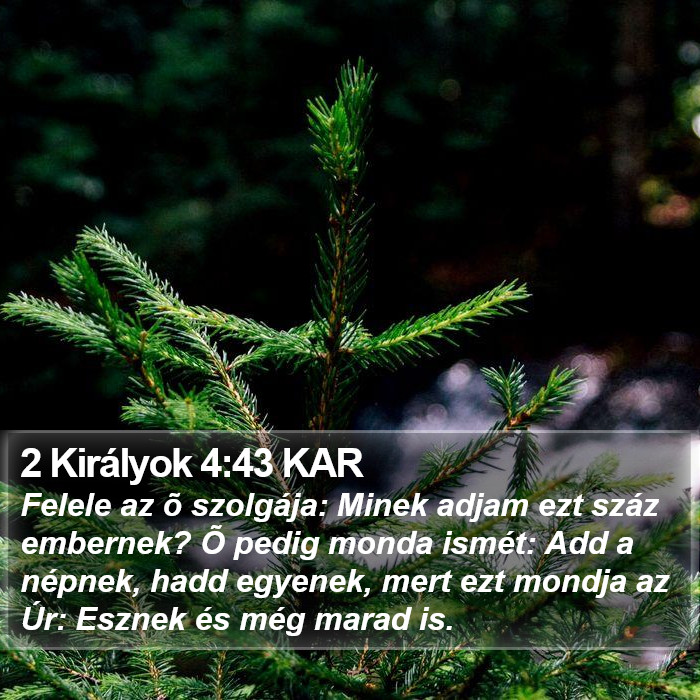 2 Királyok 4:43 KAR Bible Study