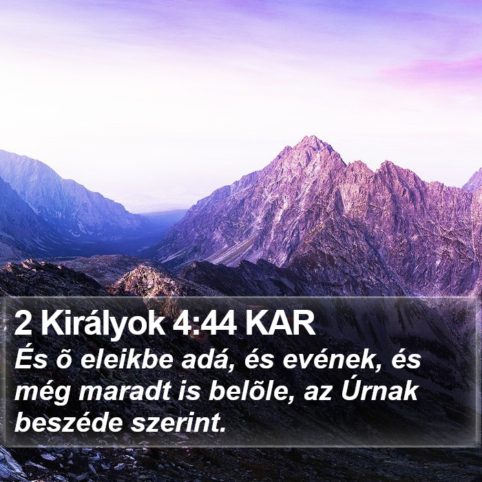 2 Királyok 4:44 KAR Bible Study