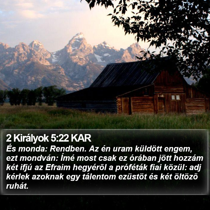 2 Királyok 5:22 KAR Bible Study