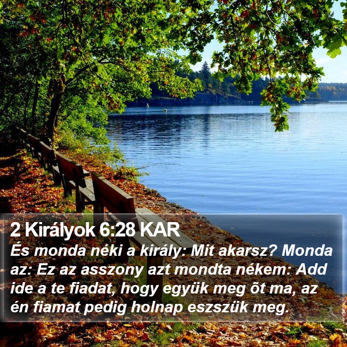 2 Királyok 6:28 KAR Bible Study