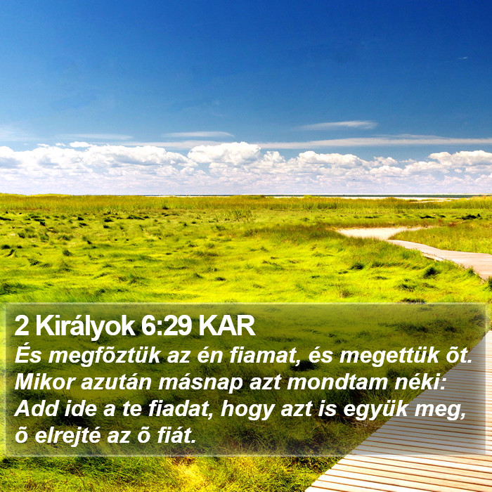 2 Királyok 6:29 KAR Bible Study