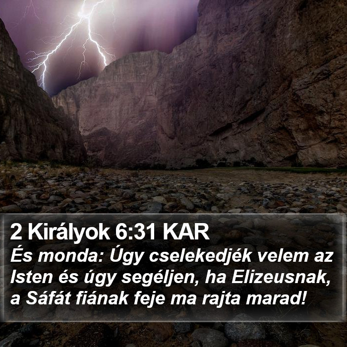 2 Királyok 6:31 KAR Bible Study