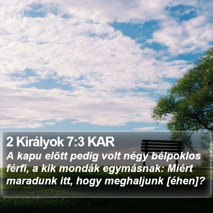 2 Királyok 7:3 KAR Bible Study