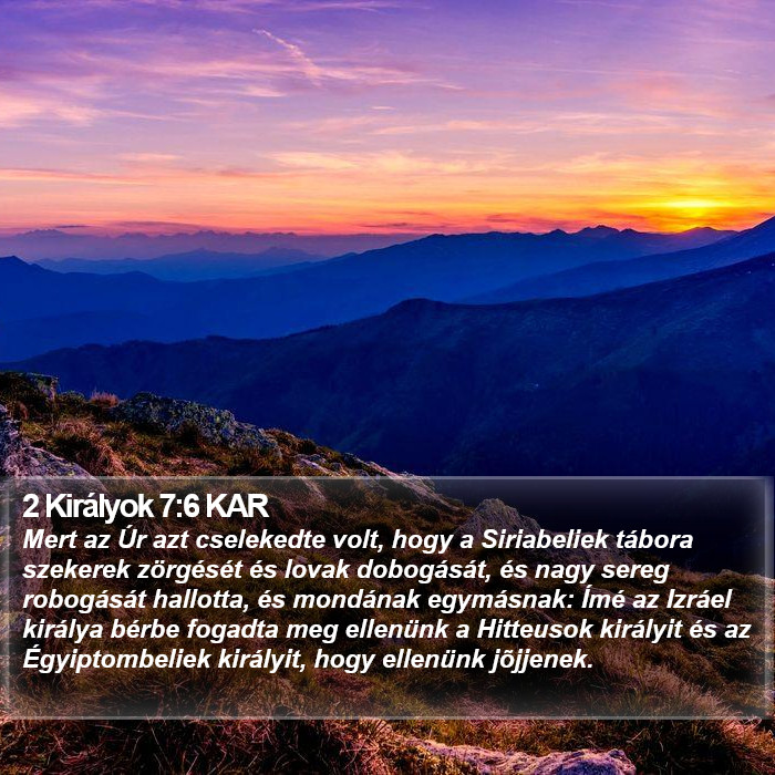 2 Királyok 7:6 KAR Bible Study