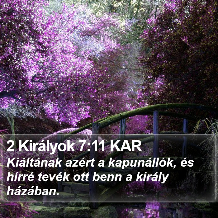 2 Királyok 7:11 KAR Bible Study