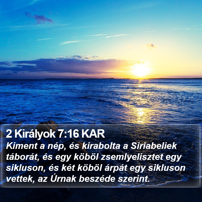 2 Királyok 7:16 KAR Bible Study