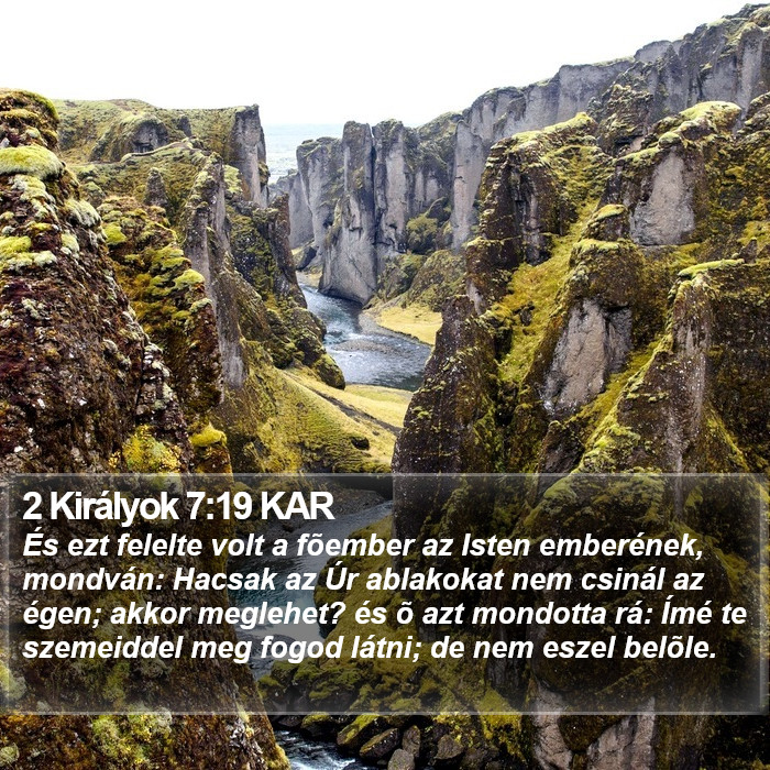 2 Királyok 7:19 KAR Bible Study