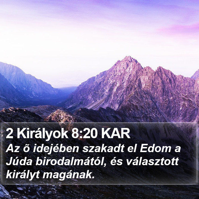 2 Királyok 8:20 KAR Bible Study