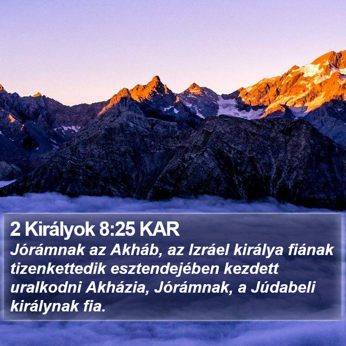 2 Királyok 8:25 KAR Bible Study