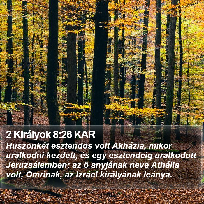 2 Királyok 8:26 KAR Bible Study