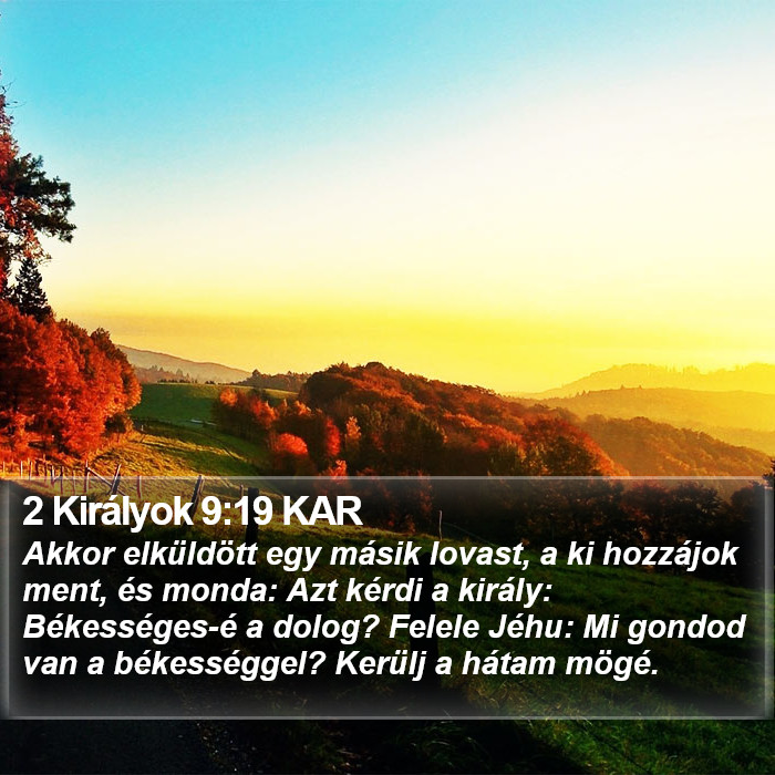 2 Királyok 9:19 KAR Bible Study