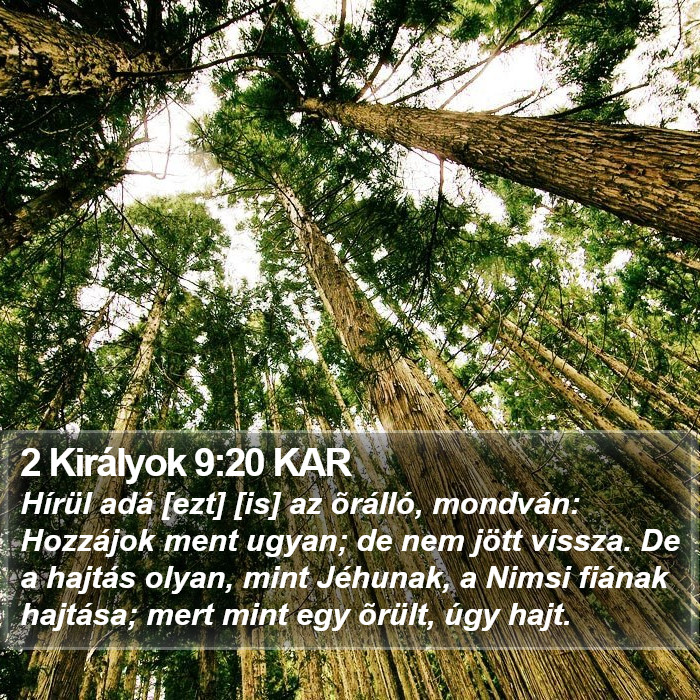 2 Királyok 9:20 KAR Bible Study