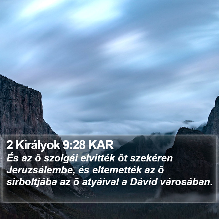 2 Királyok 9:28 KAR Bible Study