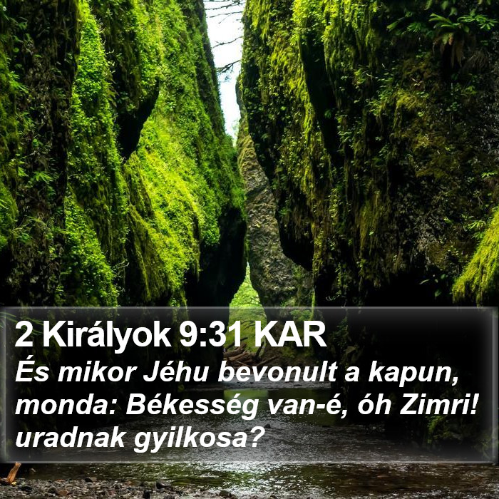 2 Királyok 9:31 KAR Bible Study