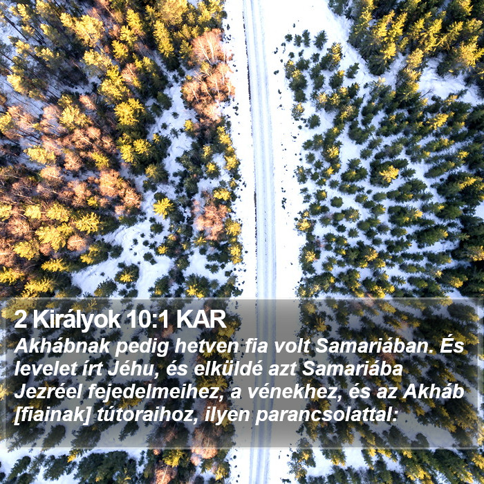 2 Királyok 10:1 KAR Bible Study