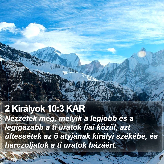 2 Királyok 10:3 KAR Bible Study