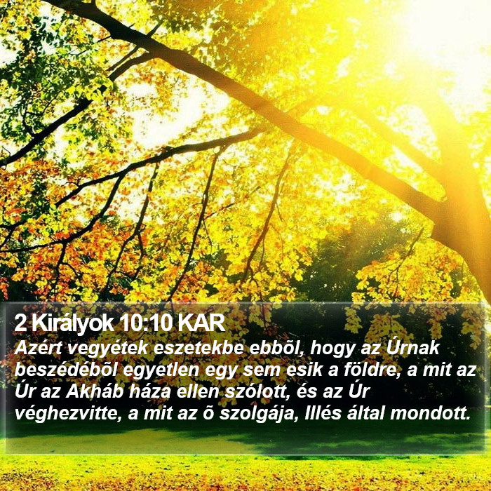 2 Királyok 10:10 KAR Bible Study