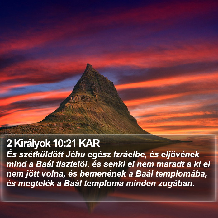 2 Királyok 10:21 KAR Bible Study