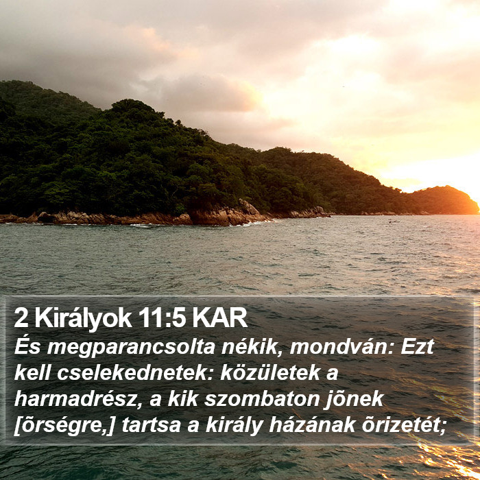 2 Királyok 11:5 KAR Bible Study