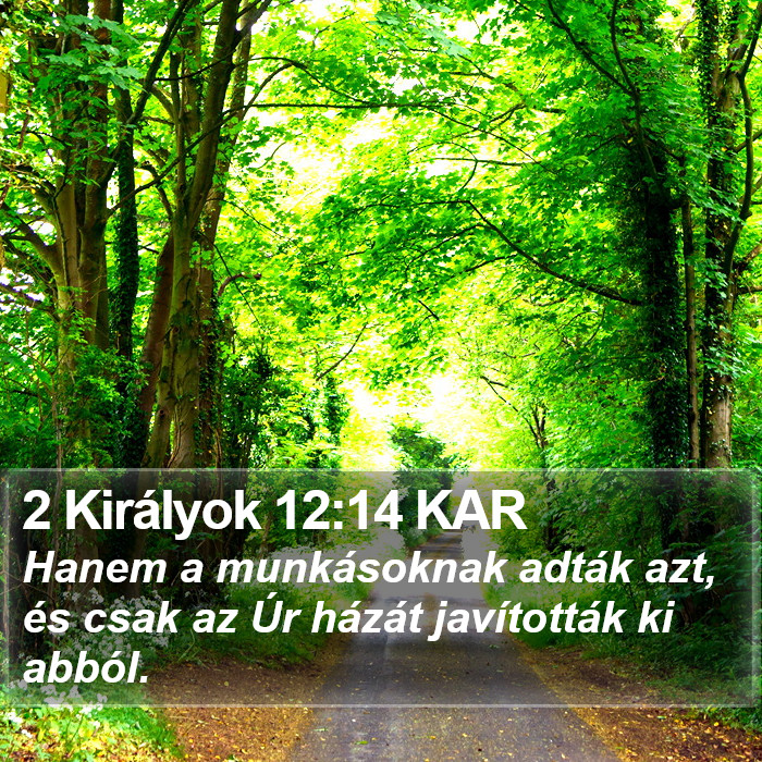 2 Királyok 12:14 KAR Bible Study